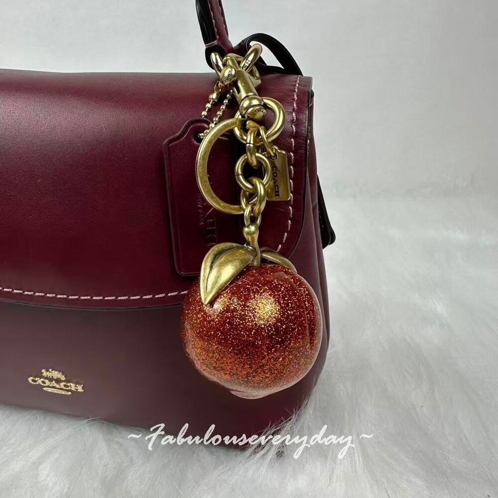 Coach The Summer I Turned Pretty Peach Bag Charm Keychain Key Fob CBX51 NWT